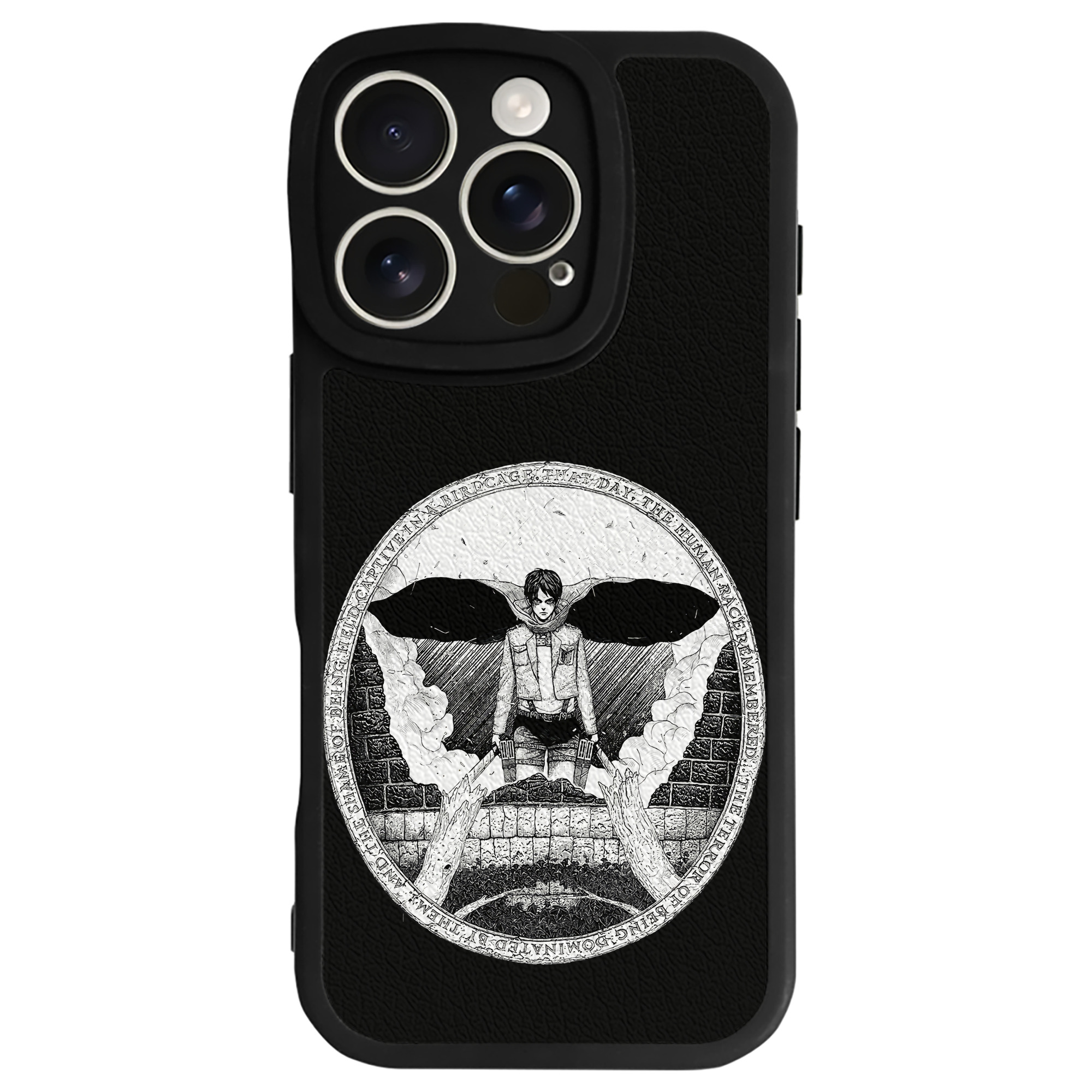 （画像用） 進撃の巨人 エレン･イェーガー Attack on Titan Eren Jäger 【iPhone 16シリーズ対応】シリコンスマホケース（レザー調） 材質：シリコン